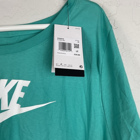 NWT Women’s Teal Seafoam Green Nike Tee Size 3X Lightweight - Picture 2 of 7
